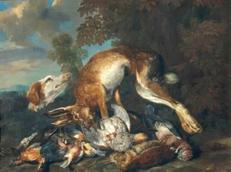 Wildbret und Jagdhund